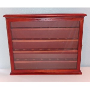 Wooden Shot Glass Display Case Cabinet With Lockable Glass Door Holds 40 Glass   183370258002